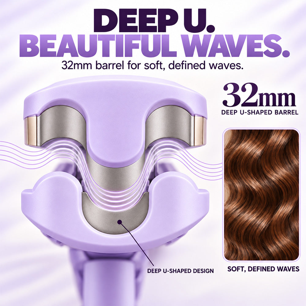 🌸 LIMITED-TIME 50% OFF! ✨ 32MM Wavy Hair Curler – Big Bouncy Curls, 4 Adjustable Heat Settings & Negative Ion Care – Salon-Quality Styling at Home 💇‍♀️