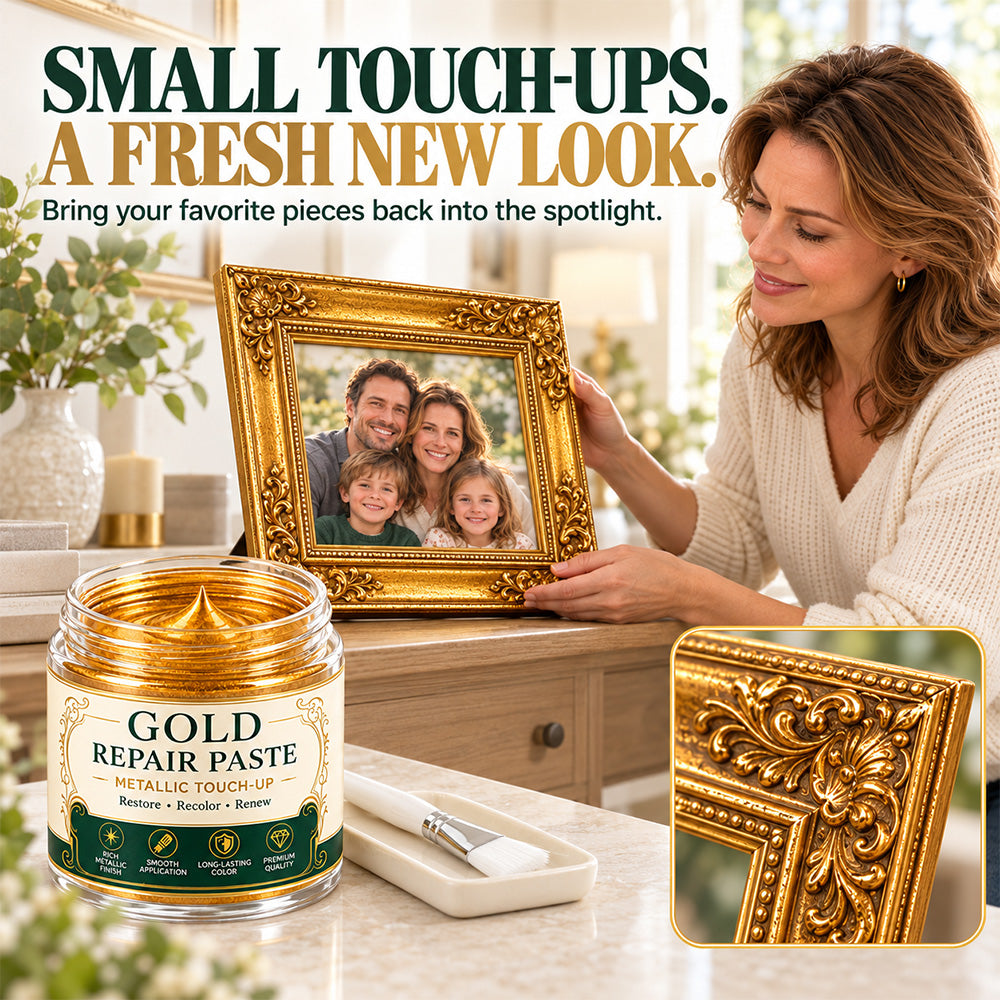 Gold Metallic Refinishing Repair Paste with Brush