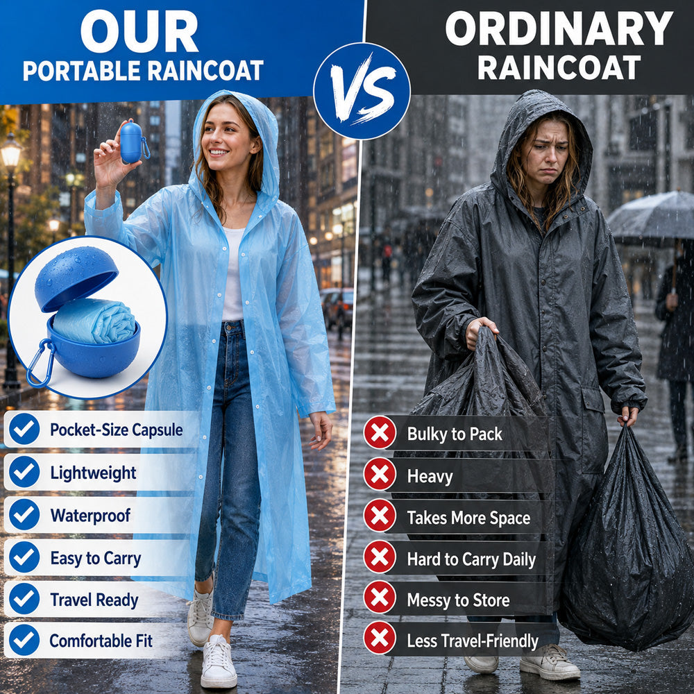 upsell 🌧️50% OFF NOW! Pocket‑Size Disposable Raincoat for Unexpected Showers, Compact Ball‑Packaged Waterproof Emergency Poncho, One‑Size‑Fits‑All Lightweight Rain Protection for Travel, Hiking & Outdoor Events