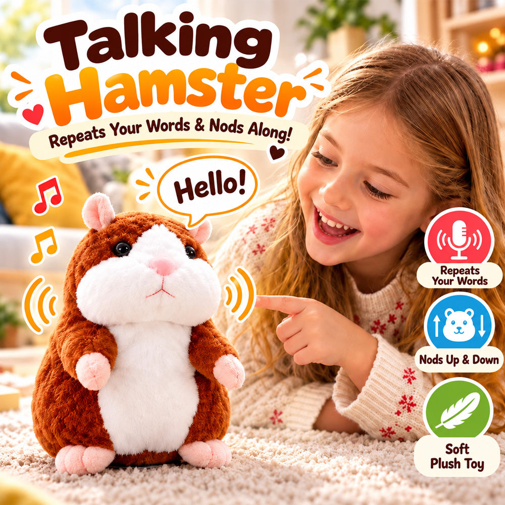 🥳2026 HOT SALE🥳💞50K+ SOLD! 🐹✨ 50% OFF! Talking Hamster Plush – repeats whatever you say, auto head-shaking, hilarious fun for kids & adults. Perfect gift & pet entertainment! 🎁💚