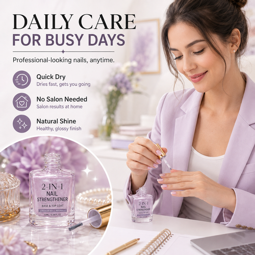 upsell💅 40% OFF !! ⏰ Lilac Glossy Nail Strengthener – Strengthen Weak Nails & Restore Natural Shine