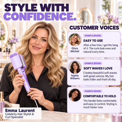🌸 LIMITED-TIME 50% OFF! ✨ 32MM Wavy Hair Curler – Big Bouncy Curls, 4 Adjustable Heat Settings & Negative Ion Care – Salon-Quality Styling at Home 💇‍♀️