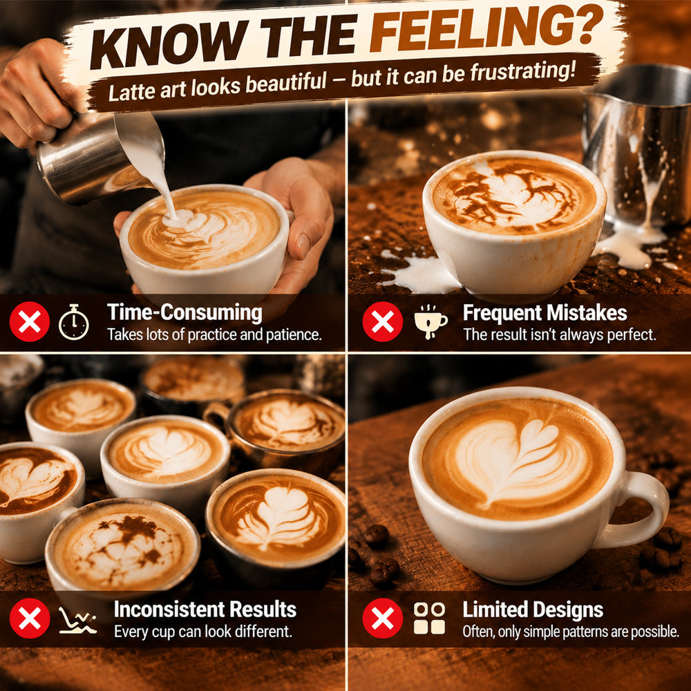 Retro Coffee Art Camera – Mechanical Latte Art Stencil Printer