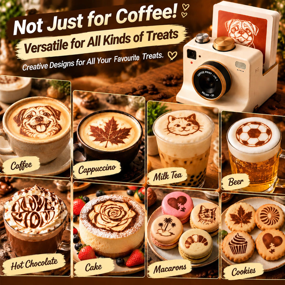 Retro Coffee Art Camera – Mechanical Latte Art Stencil Printer