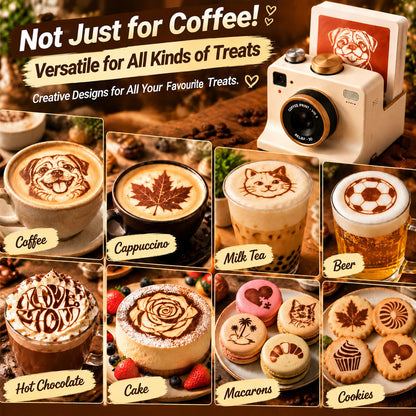 Retro Coffee Art Camera – Mechanical Latte Art Stencil Printer
