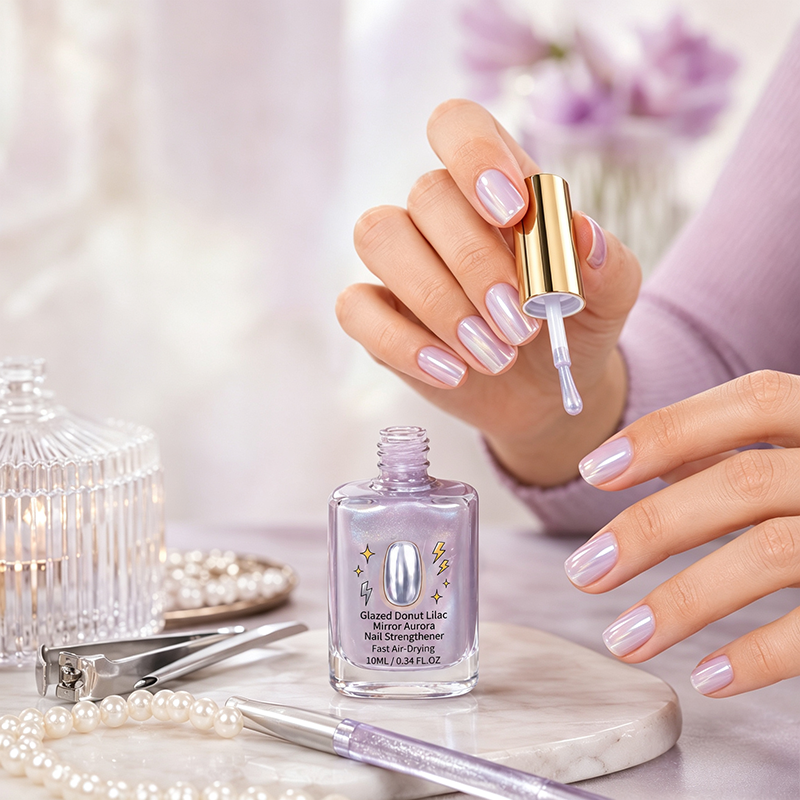upsell💅 40% OFF !! ⏰ Lilac Glossy Nail Strengthener – Strengthen Weak Nails & Restore Natural Shine