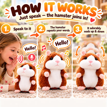 🥳2026 HOT SALE🥳💞50K+ SOLD! 🐹✨ 50% OFF! Talking Hamster Plush – repeats whatever you say, auto head-shaking, hilarious fun for kids & adults. Perfect gift & pet entertainment! 🎁💚