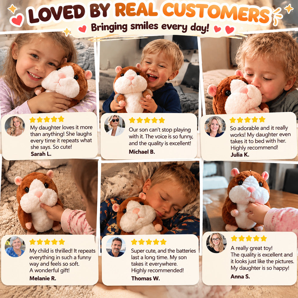 🥳2026 HOT SALE🥳💞50K+ SOLD! 🐹✨ 50% OFF! Talking Hamster Plush – repeats whatever you say, auto head-shaking, hilarious fun for kids & adults. Perfect gift & pet entertainment! 🎁💚