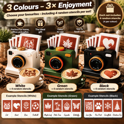 Retro Coffee Art Camera – Mechanical Latte Art Stencil Printer