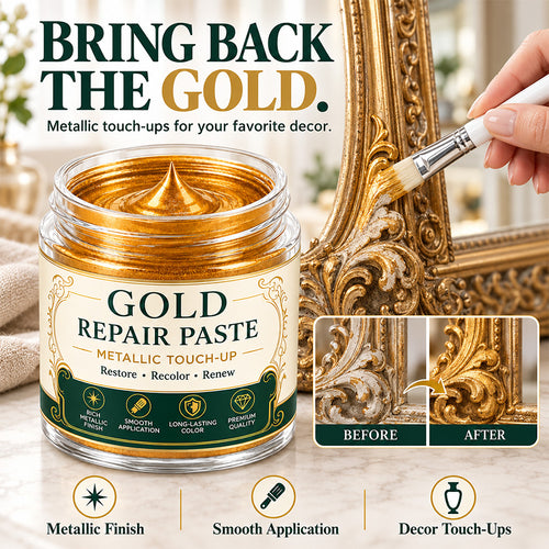 Gold Metallic Refinishing Repair Paste with Brush