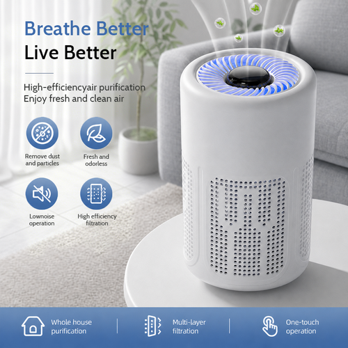 🔇Limited Offer 💐Silent Air Purifier – Peaceful sleep, no noise😴