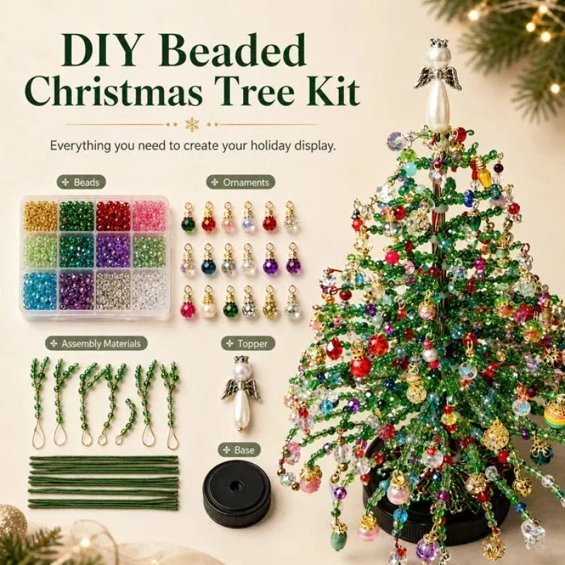 🎄✨ DIY Beaded Christmas Tree Kit – 🎅Create Your Own Sparkling Holiday Decoration🔥