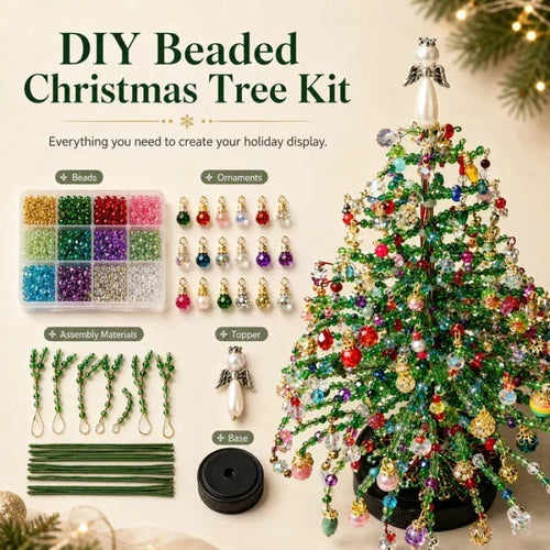🎄✨ DIY Beaded Christmas Tree Kit – 🎅Create Your Own Sparkling Holiday Decoration🔥