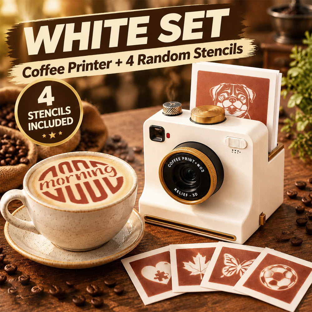 Retro Coffee Art Camera – Mechanical Latte Art Stencil Printer