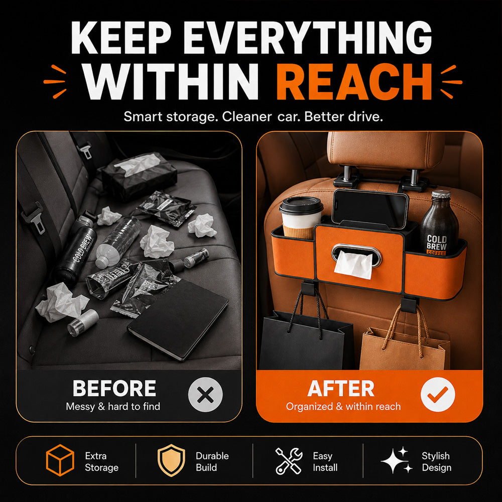 ⏳LAST DAY SALE 50% OFF!!⚡50K+ SOLD!✨Multifunctional car seat rear storage box