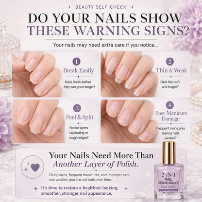 upsell💅 40% OFF !! ⏰ Lilac Glossy Nail Strengthener – Strengthen Weak Nails & Restore Natural Shine