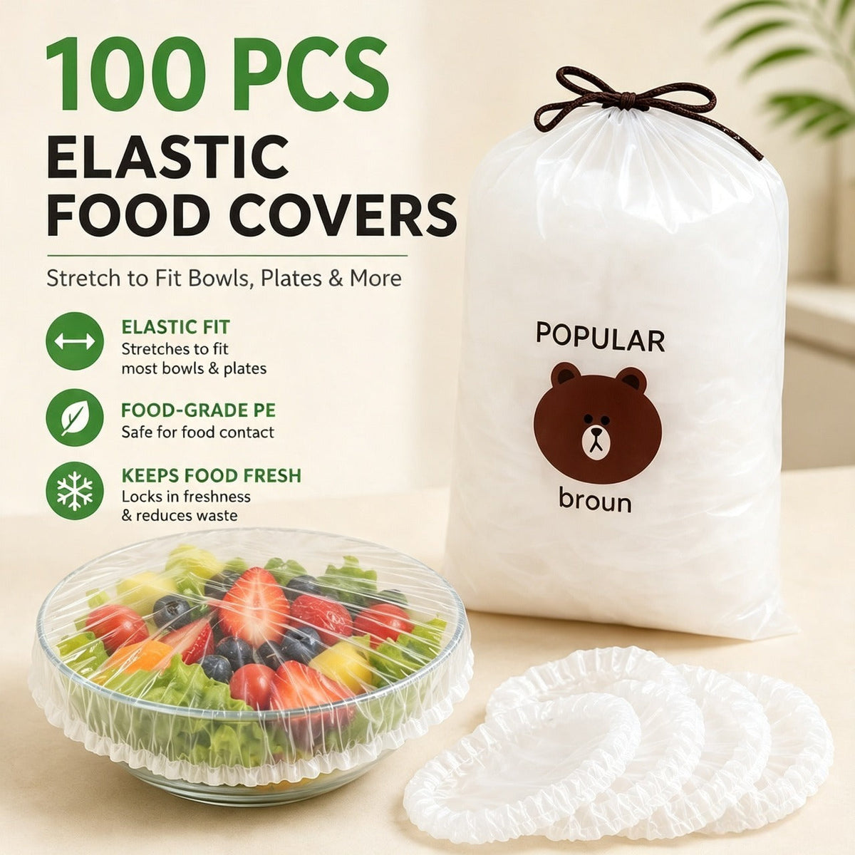 upsell🍽️✨ 100PCS Stretch Bowl Covers – Elastic Bowl & Plate Covers for Easy Food Storage 🥗