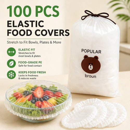upsell🍽️✨ 100PCS Stretch Bowl Covers – Elastic Bowl & Plate Covers for Easy Food Storage 🥗