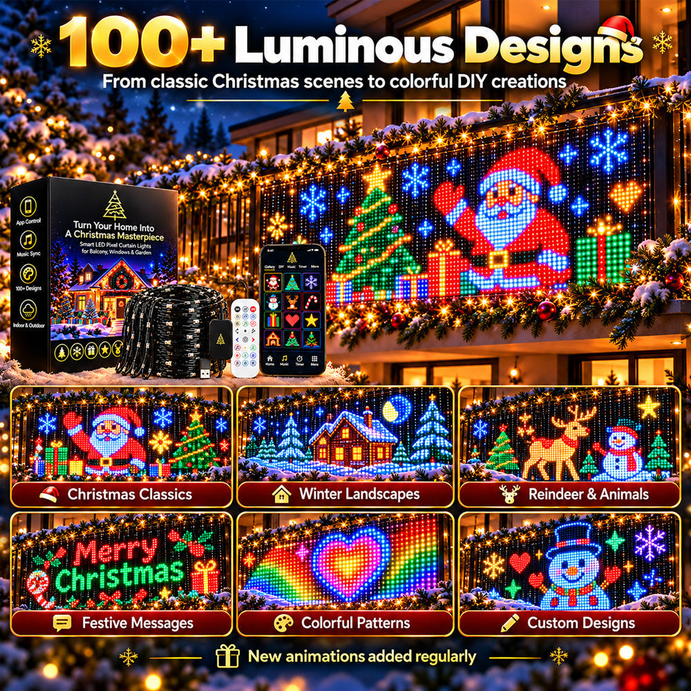 💥LIMITED‑TIME 50% OFF! 🎄 Upgraded Smart Animated Christmas Lights 📱 Tap, Glow & Enjoy the Christmas Magic✨Connect multiple lights – create a shared lighting pattern via the app
