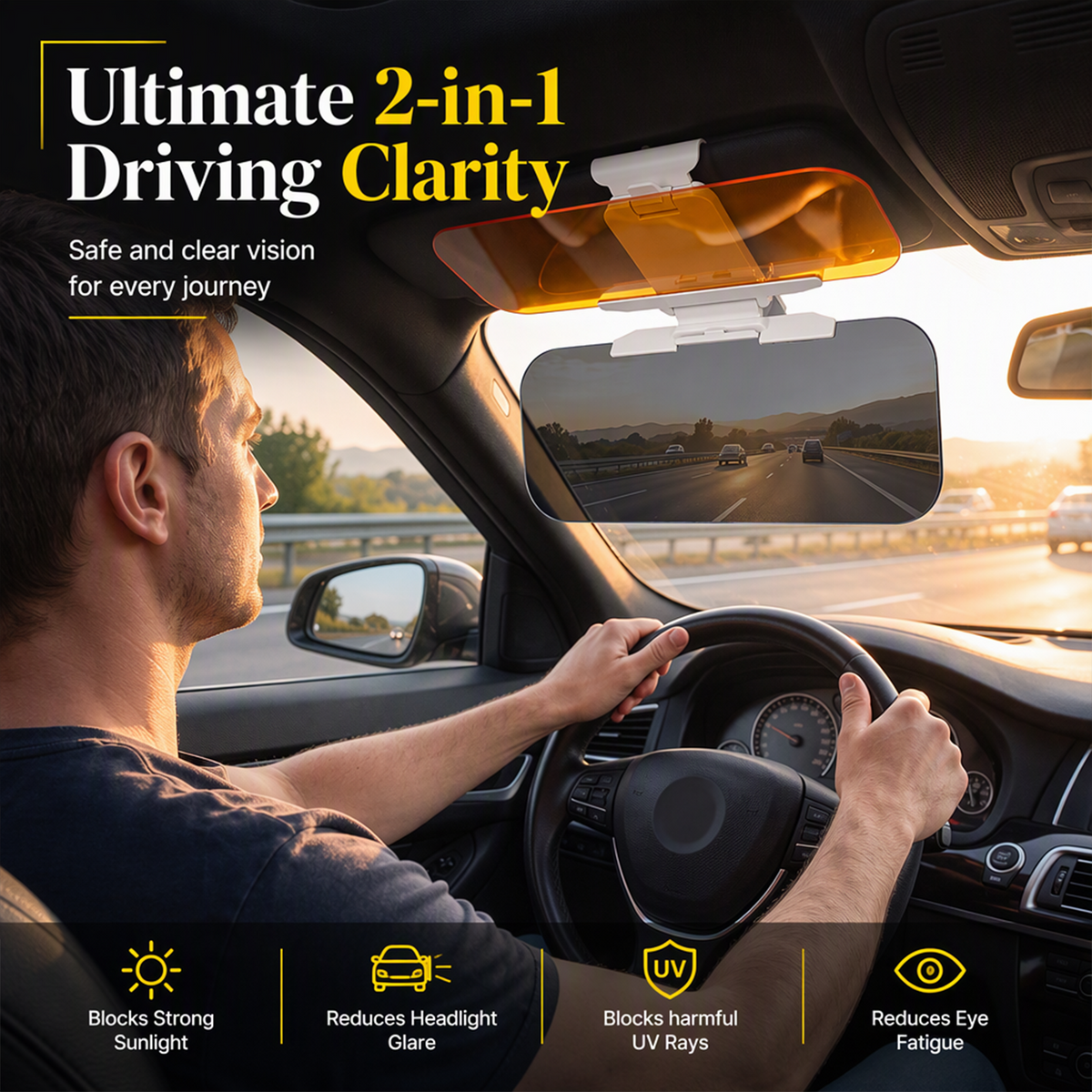 🔥2026 HOT SALE🚗Universal HD Anti-Glare Car Visor for Day & Night