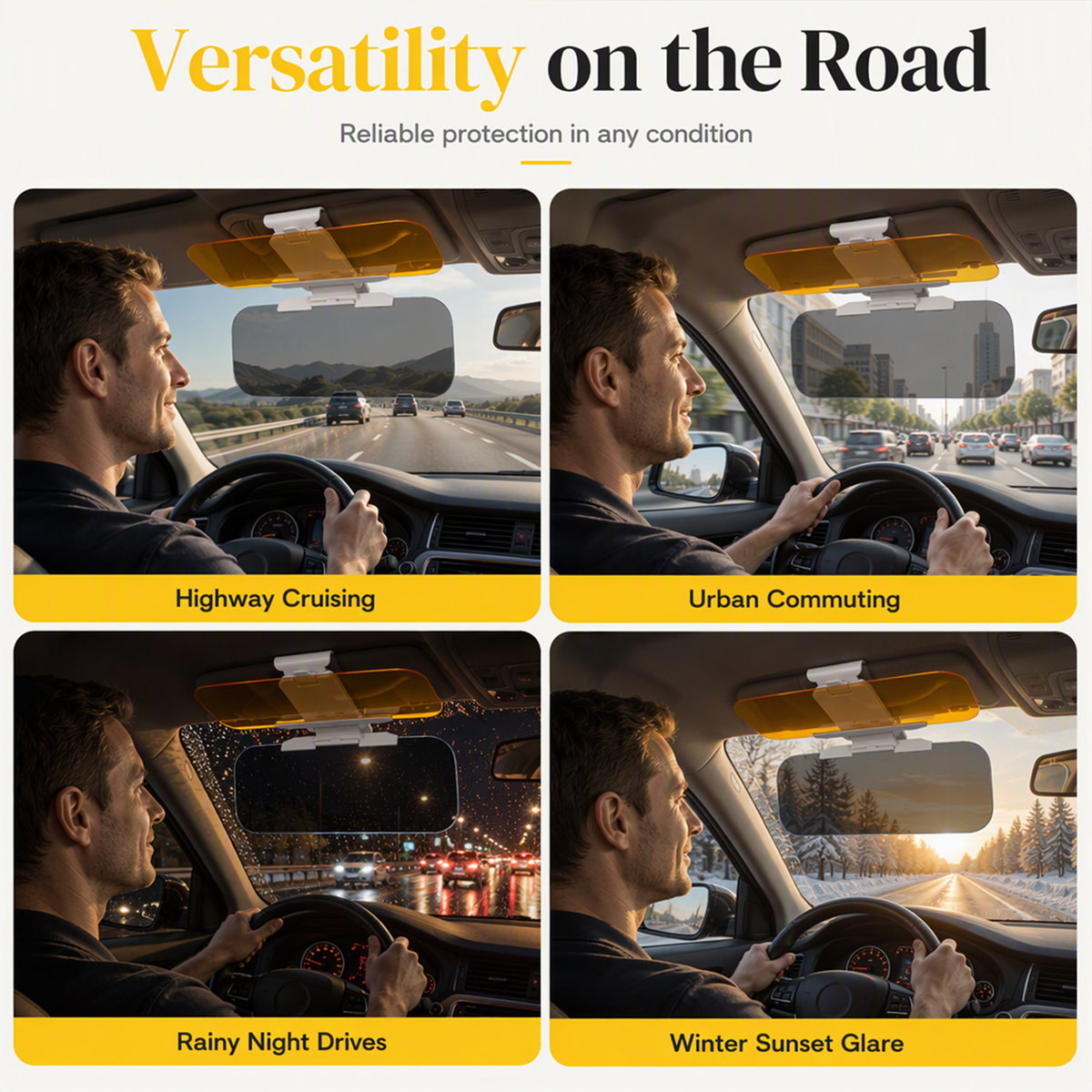 ⏳Time-Limited Special⏰Universal HD Anti-Glare Car Visor for Day & Night