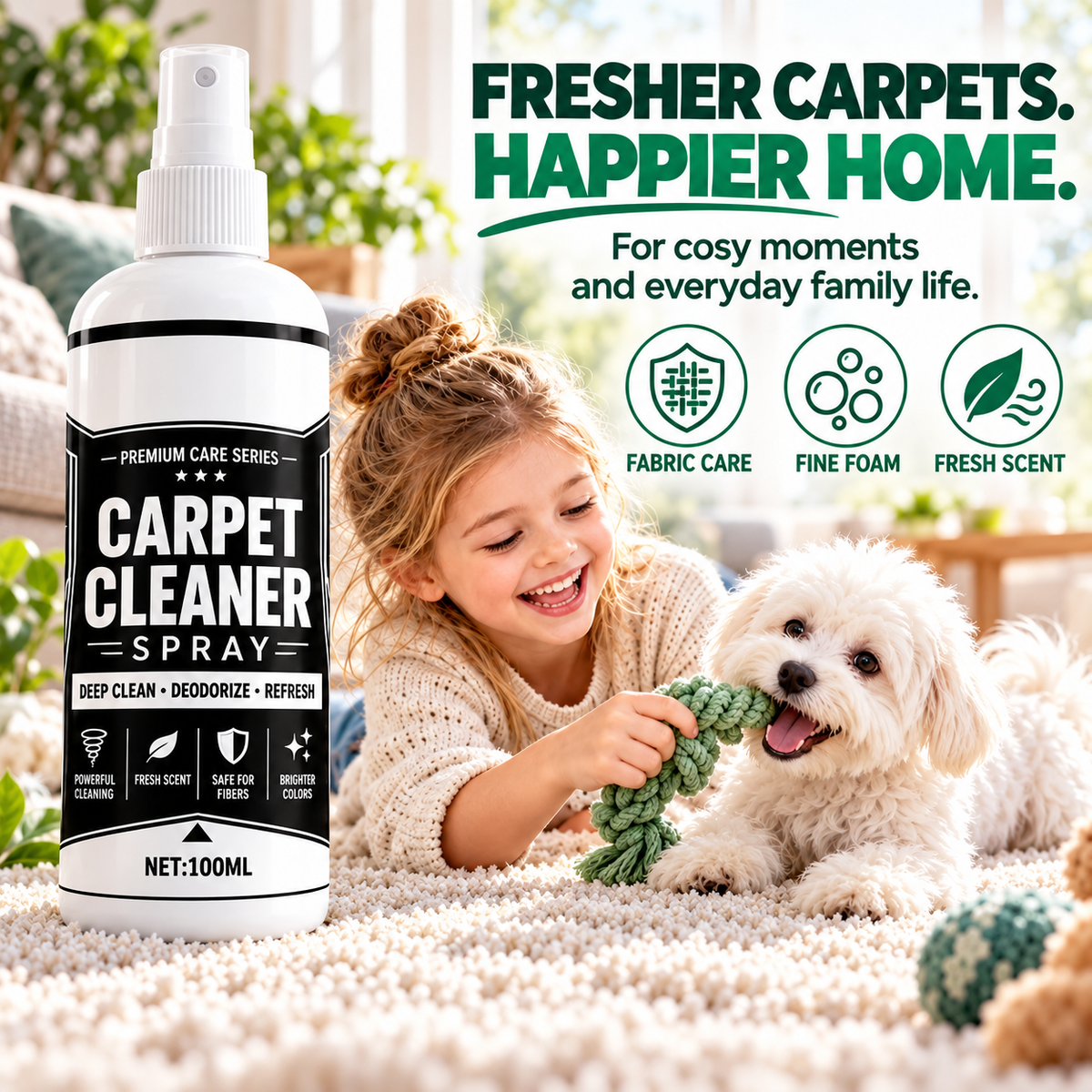 🏆 🏆Last Day Special Price £9.49! 🛋️Buy 1 Get 1 Free🎁 Deep Clean Carpet Spray – Industrial-Strength Formula | Perfect for Auto Interiors, Sofas & Rugs, Effortless Stain Removal ✨