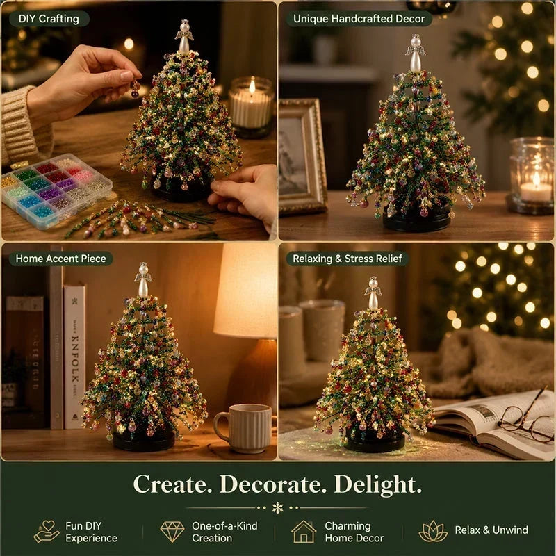 🎄✨ DIY Beaded Christmas Tree Kit – 🎅Create Your Own Sparkling Holiday Decoration🔥