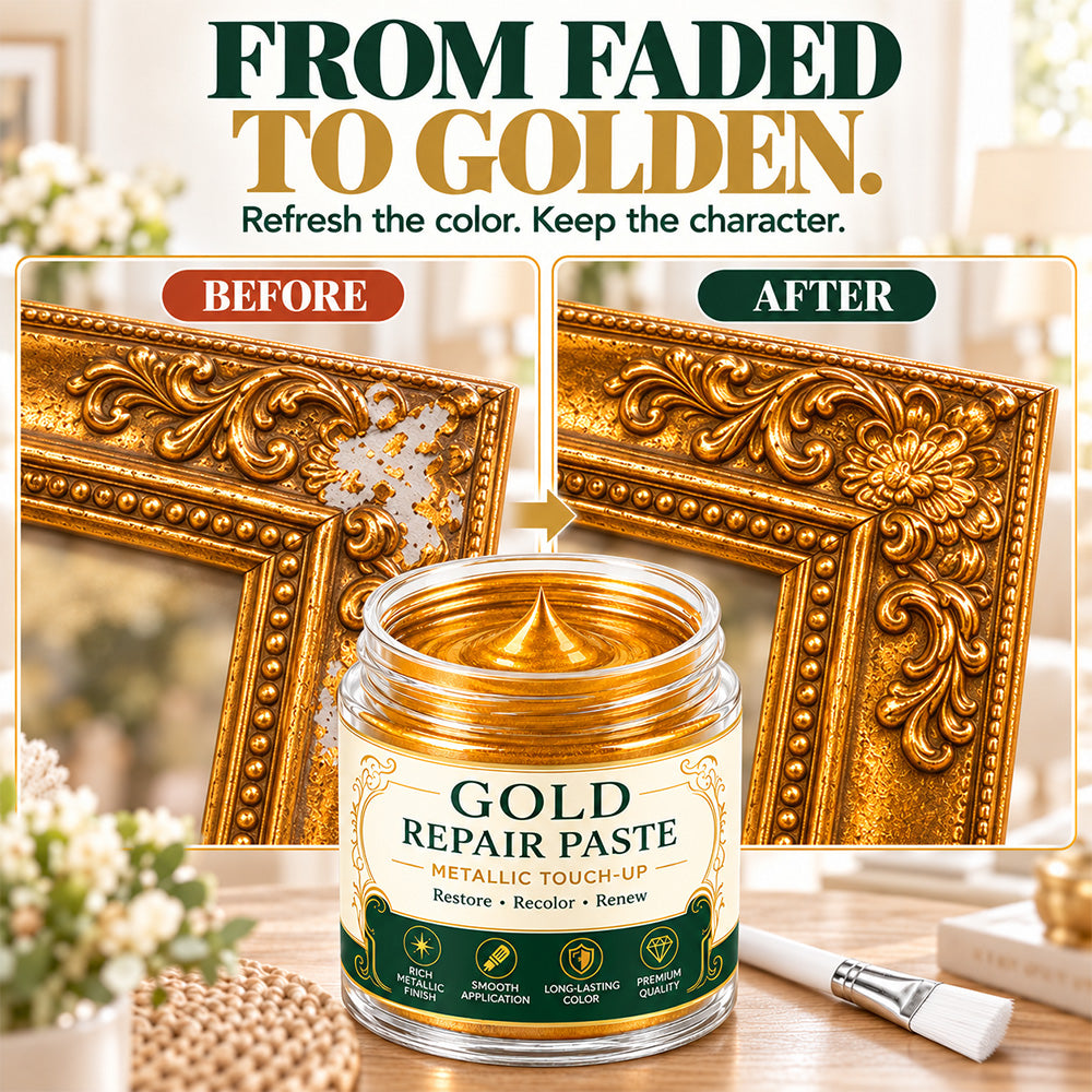 Gold Metallic Refinishing Repair Paste with Brush