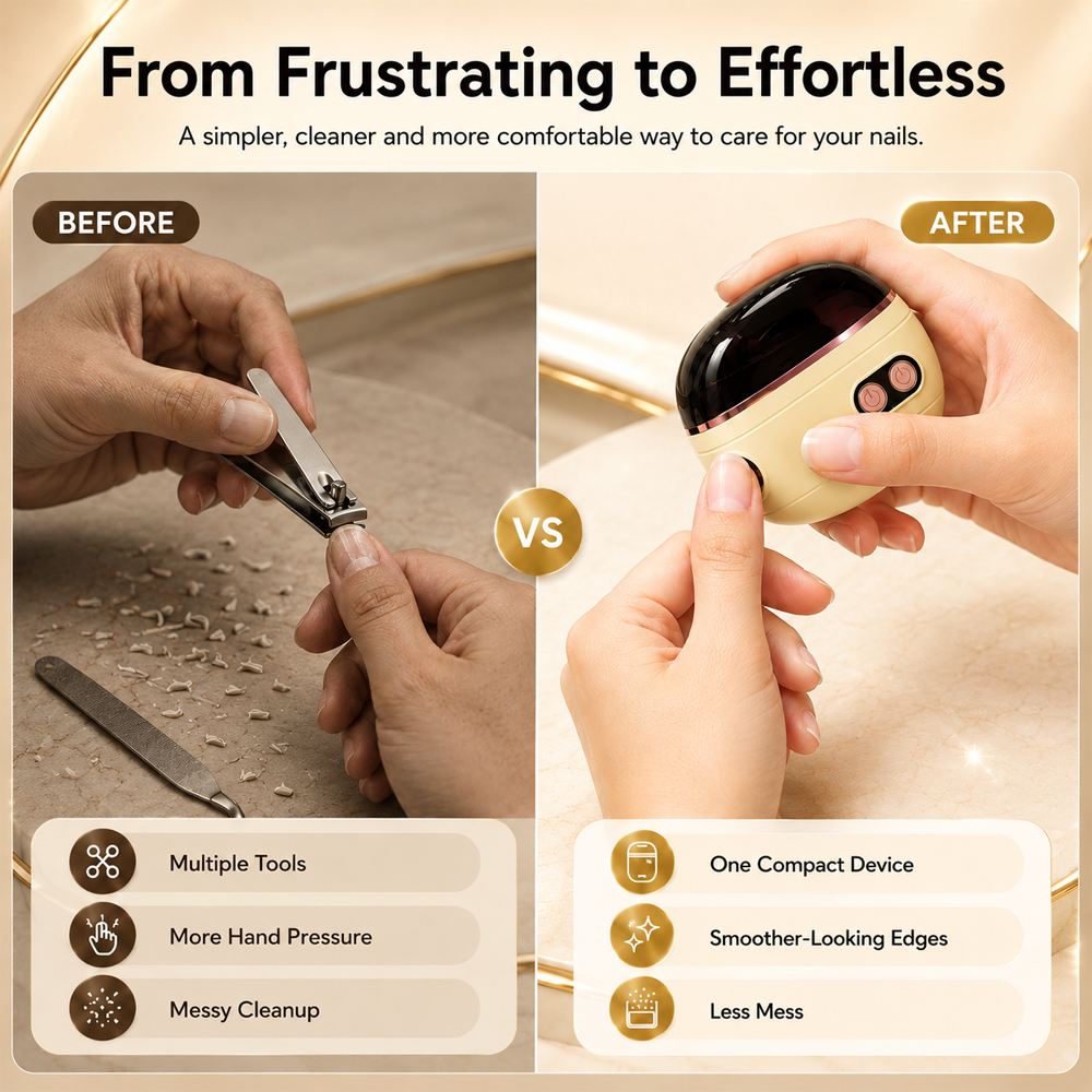 ✂️ LIMITED-TIME 50% OFF! 2-in-1 Smart Electric Nail Clipper & Polisher – Anti-Pinch Safety & LED Light 💅