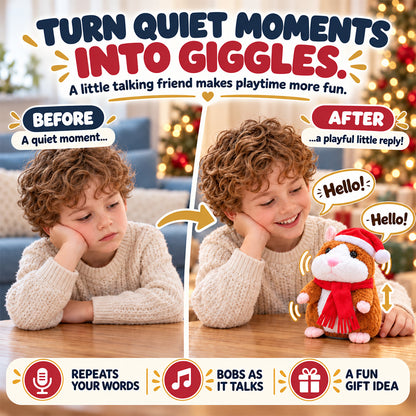 🐹Black Friday Deal 🔥 ✨Talking Hamster Plush – repeats whatever you say, auto head-shaking, hilarious fun for kids & adults.🎁