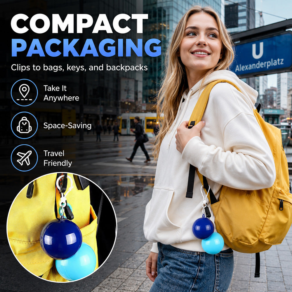 upsell 🌧️50% OFF NOW! Pocket‑Size Disposable Raincoat for Unexpected Showers, Compact Ball‑Packaged Waterproof Emergency Poncho, One‑Size‑Fits‑All Lightweight Rain Protection for Travel, Hiking & Outdoor Events