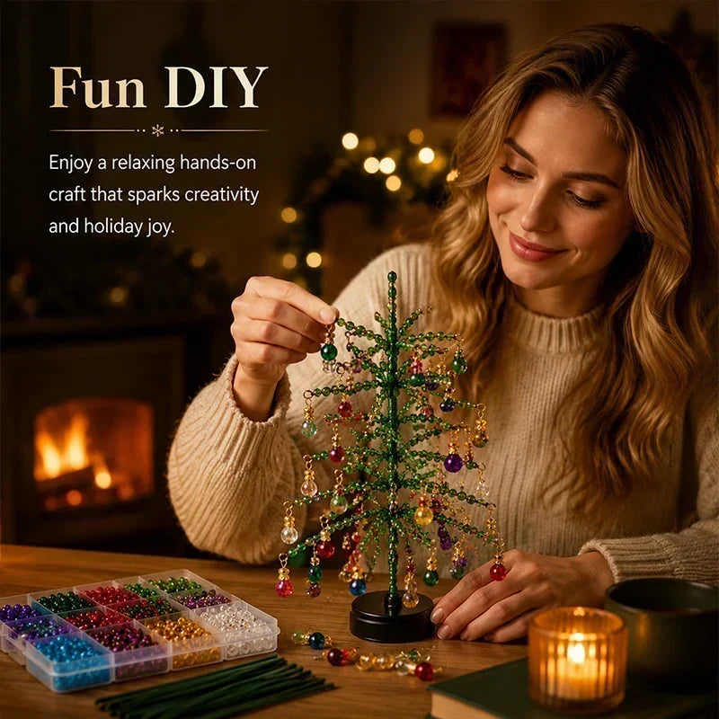 🎄✨ DIY Beaded Christmas Tree Kit – 🎅Create Your Own Sparkling Holiday Decoration🔥
