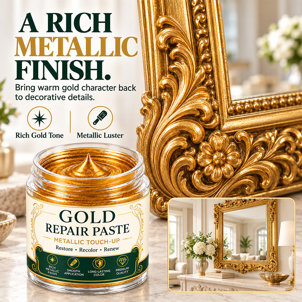 Gold Metallic Refinishing Repair Paste with Brush