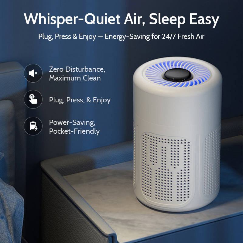 🔇Limited Offer 💐Silent Air Purifier – Peaceful sleep, no noise😴