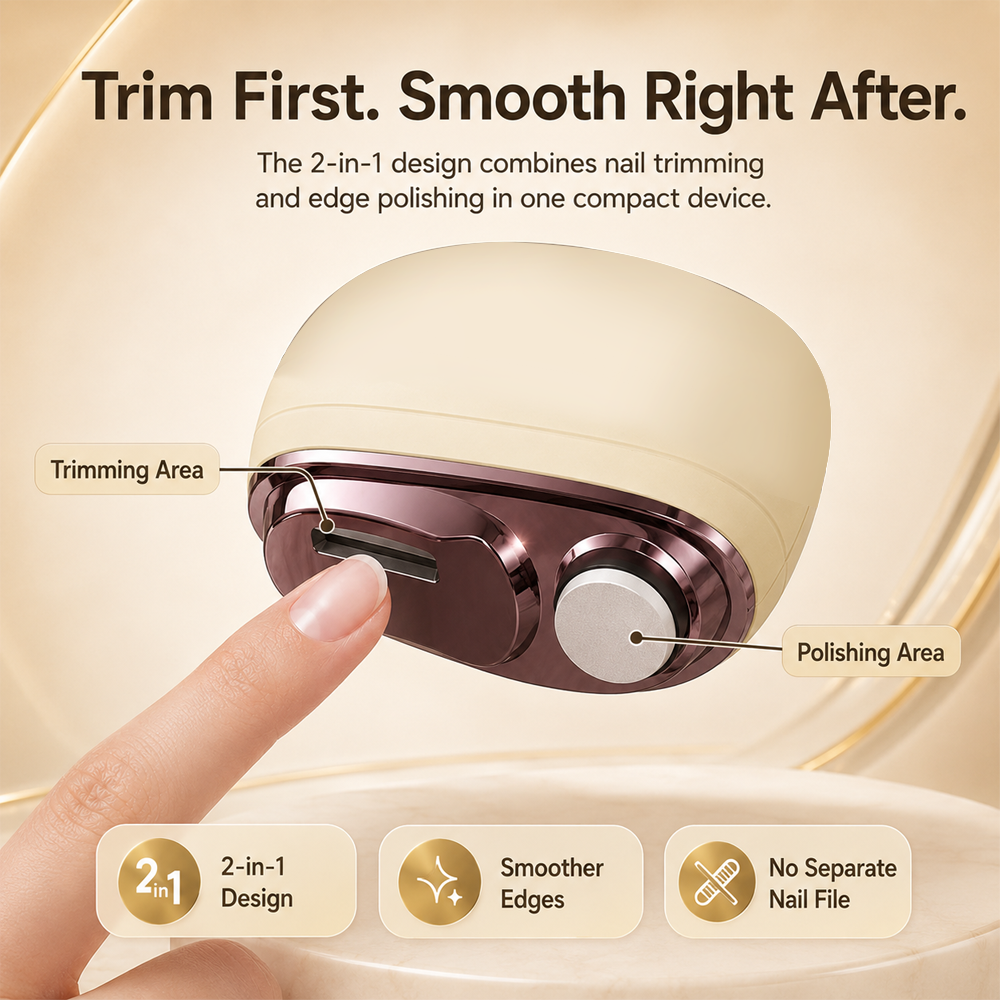 ✂️ LIMITED-TIME 50% OFF! 2-in-1 Smart Electric Nail Clipper & Polisher – Anti-Pinch Safety & LED Light 💅