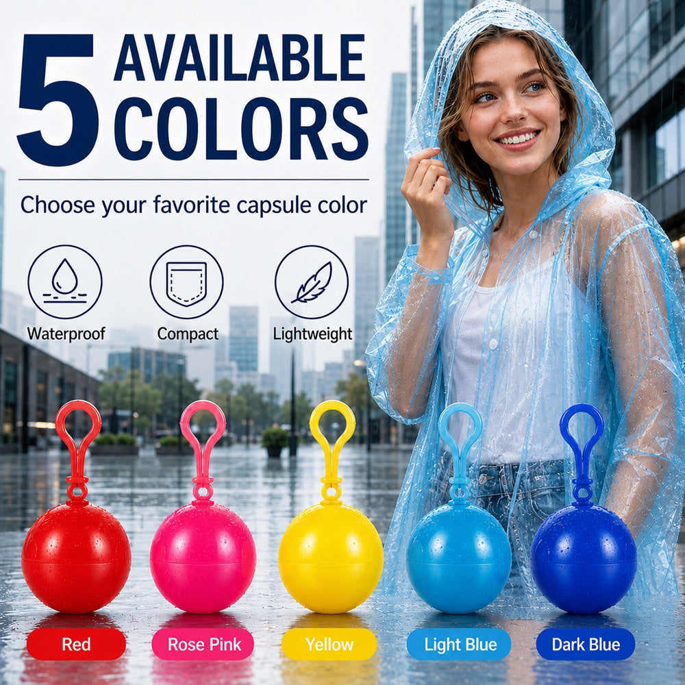 upsell 🌧️50% OFF NOW! Pocket‑Size Disposable Raincoat for Unexpected Showers, Compact Ball‑Packaged Waterproof Emergency Poncho, One‑Size‑Fits‑All Lightweight Rain Protection for Travel, Hiking & Outdoor Events