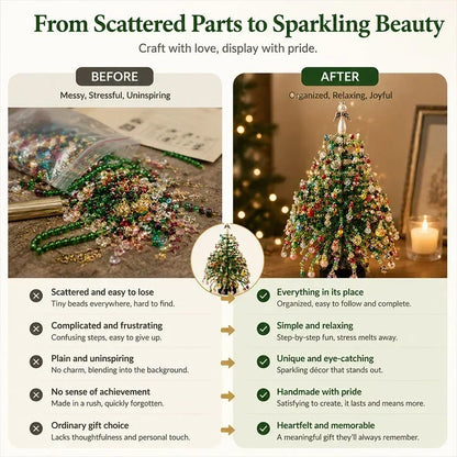 🎄✨ DIY Beaded Christmas Tree Kit – 🎅Create Your Own Sparkling Holiday Decoration🔥