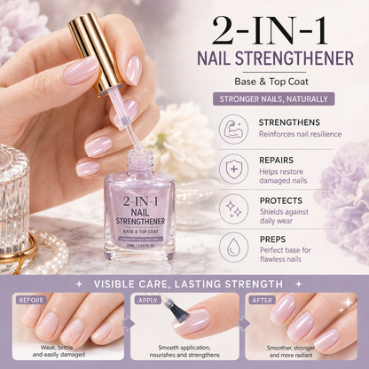 upsell💅 40% OFF !! ⏰ Lilac Glossy Nail Strengthener – Strengthen Weak Nails & Restore Natural Shine