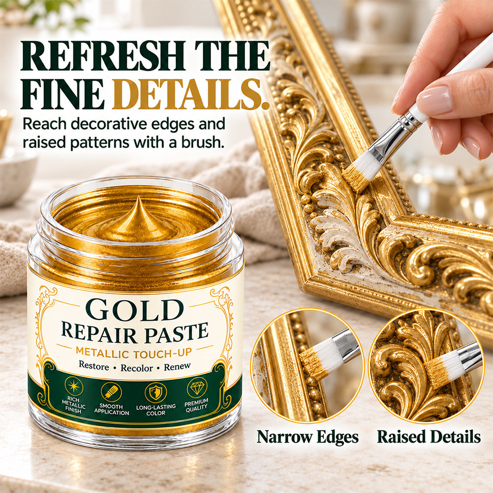 Gold Metallic Refinishing Repair Paste with Brush