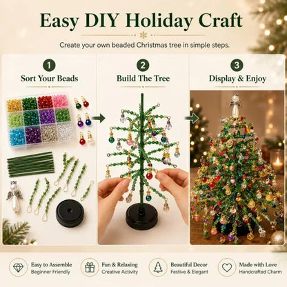 🎄✨ DIY Beaded Christmas Tree Kit – 🎅Create Your Own Sparkling Holiday Decoration🔥