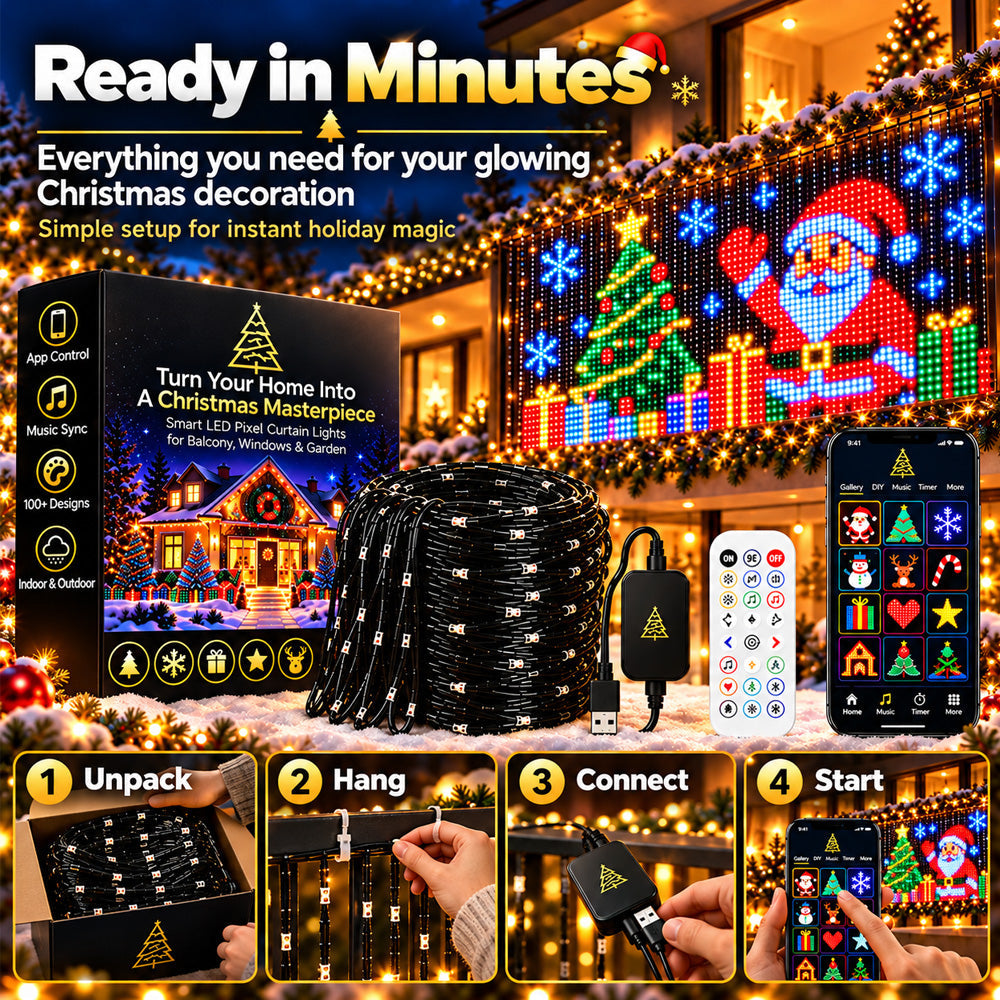 💥LIMITED‑TIME 50% OFF! 🎄 Upgraded Smart Animated Christmas Lights 📱 Tap, Glow & Enjoy the Christmas Magic✨Connect multiple lights – create a shared lighting pattern via the app