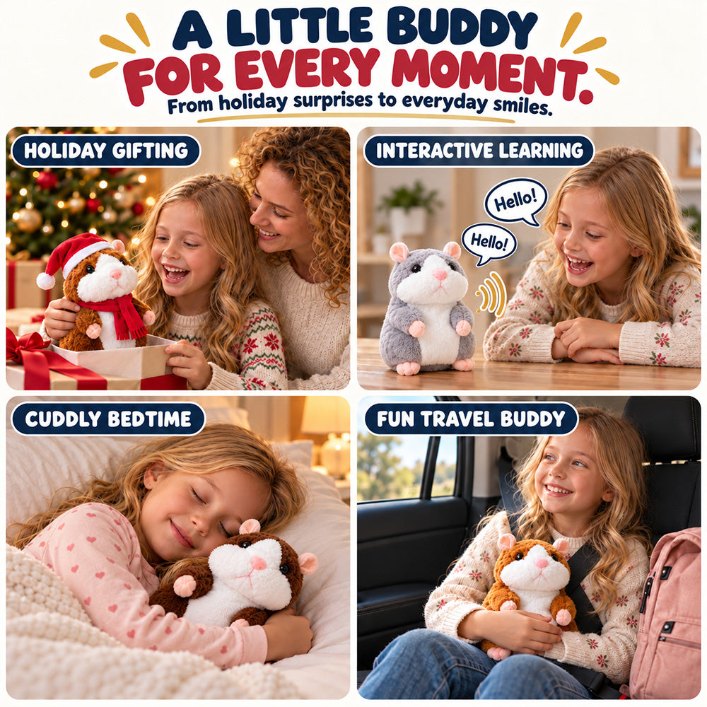 🐹Black Friday Deal 🔥 ✨Talking Hamster Plush – repeats whatever you say, auto head-shaking, hilarious fun for kids & adults.🎁