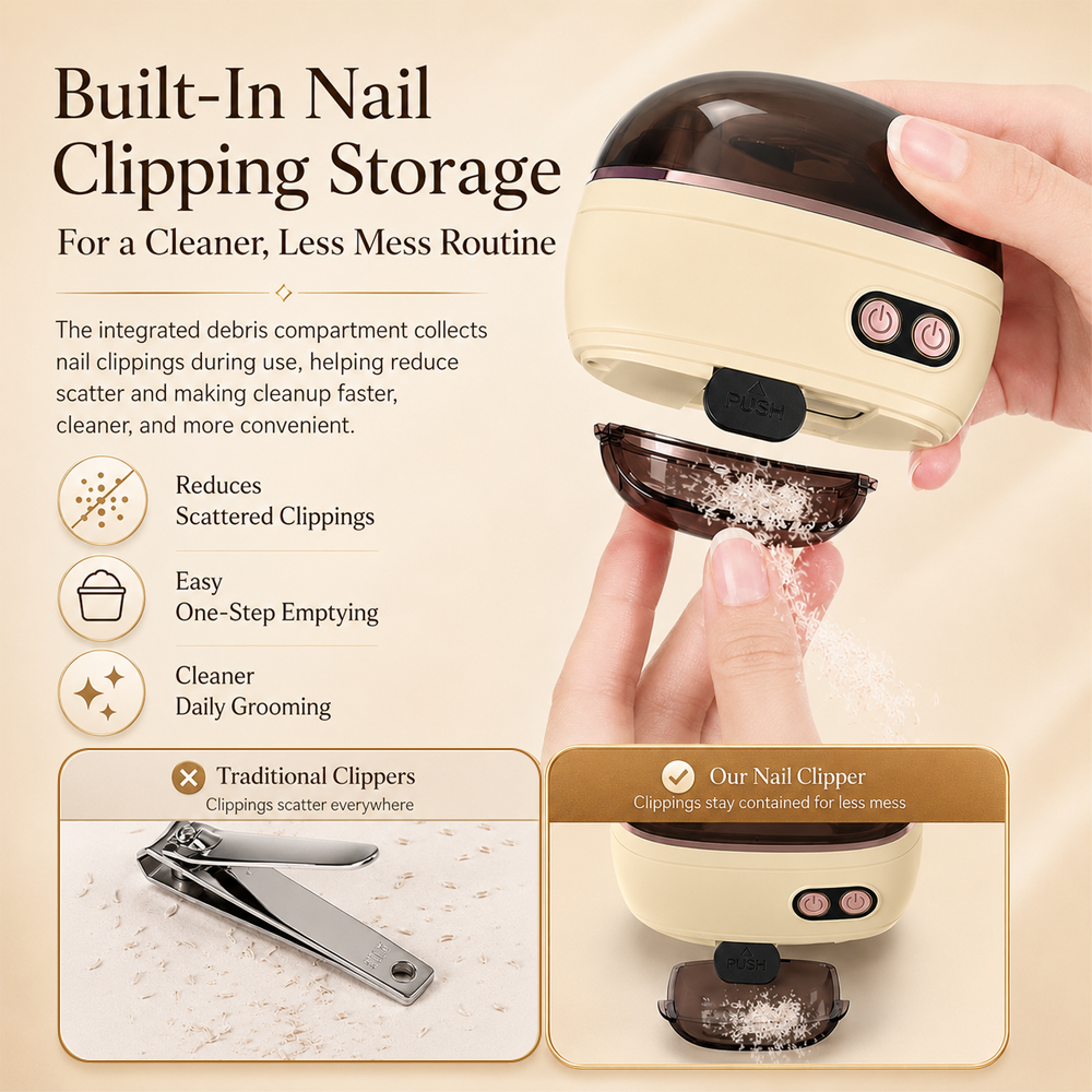 ✂️ LIMITED-TIME 50% OFF! 2-in-1 Smart Electric Nail Clipper & Polisher – Anti-Pinch Safety & LED Light 💅