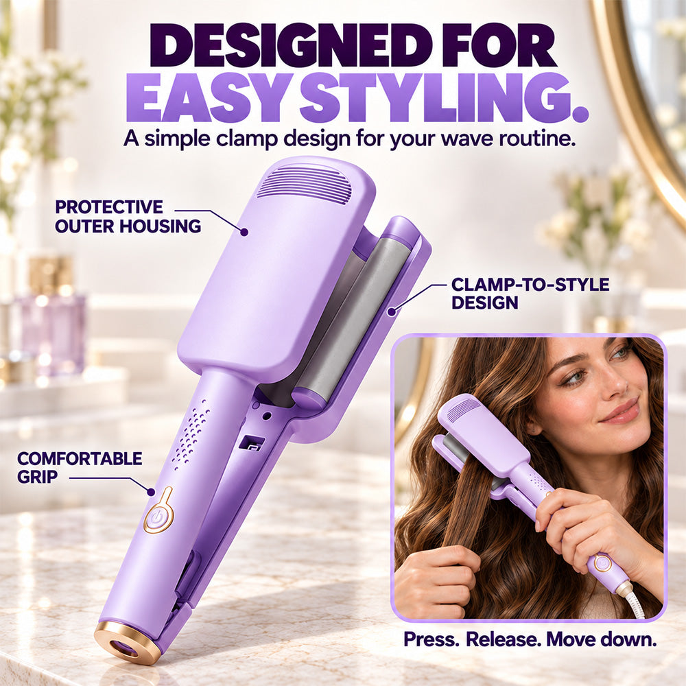 🌸 LIMITED-TIME 50% OFF! ✨ 32MM Wavy Hair Curler – Big Bouncy Curls, 4 Adjustable Heat Settings & Negative Ion Care – Salon-Quality Styling at Home 💇‍♀️