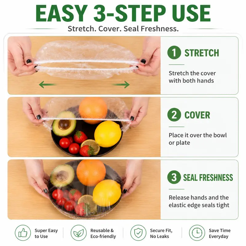 upsell🍽️✨ 100PCS Stretch Bowl Covers – Elastic Bowl & Plate Covers for Easy Food Storage 🥗