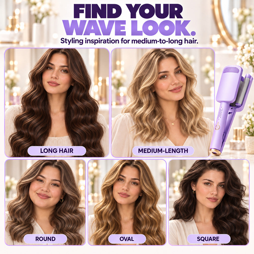 🌸 LIMITED-TIME 50% OFF! ✨ 32MM Wavy Hair Curler – Big Bouncy Curls, 4 Adjustable Heat Settings & Negative Ion Care – Salon-Quality Styling at Home 💇‍♀️