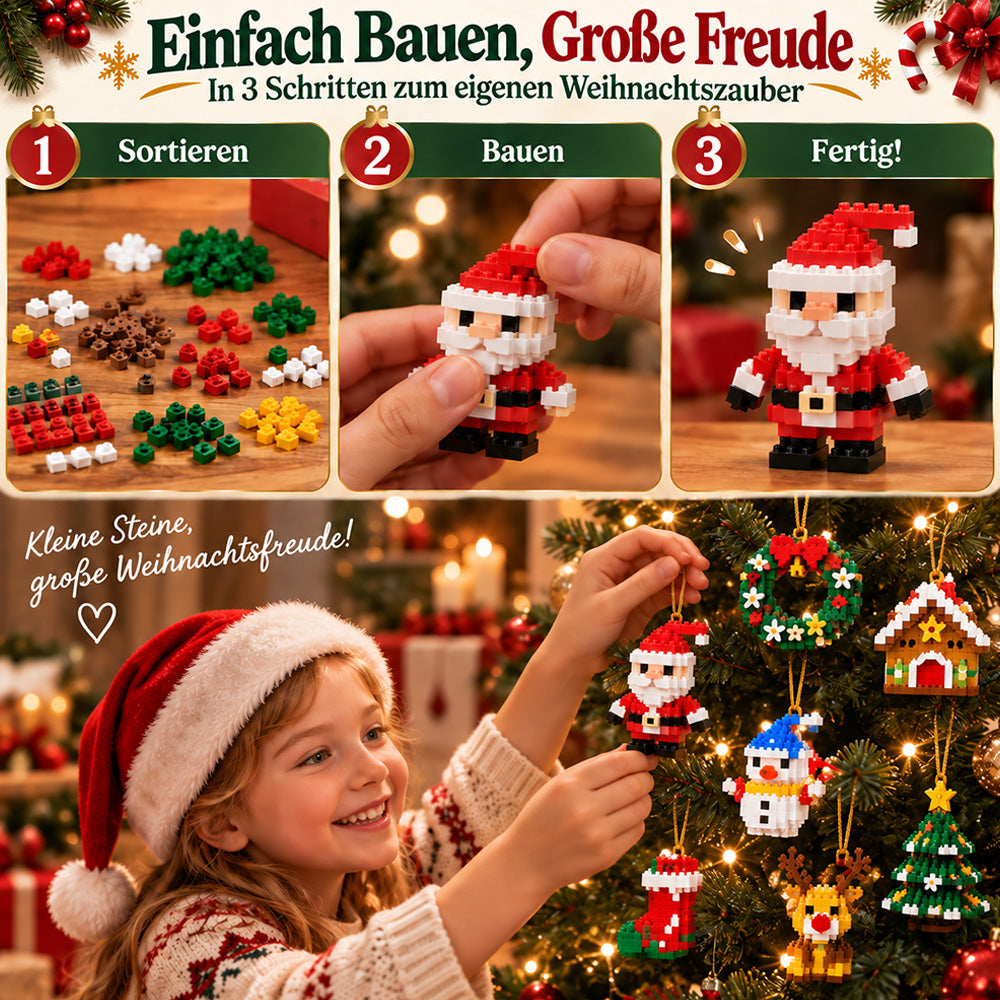 🎁 Last day to save 49% – 🎄 12-Day Mini Christmas DIY Building Set | 12 unique festive buildable designs with hanging loops—perfect for decorating Christmas trees, wreaths, and holiday displays 🧱