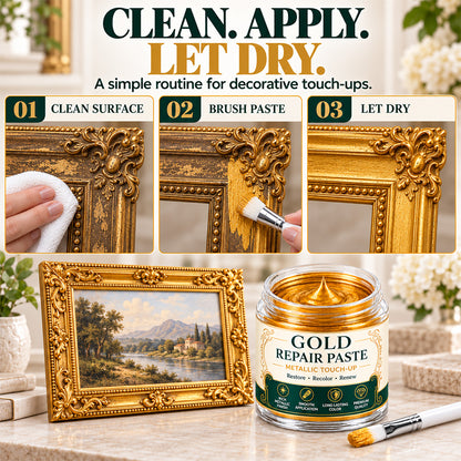 Gold Metallic Refinishing Repair Paste with Brush