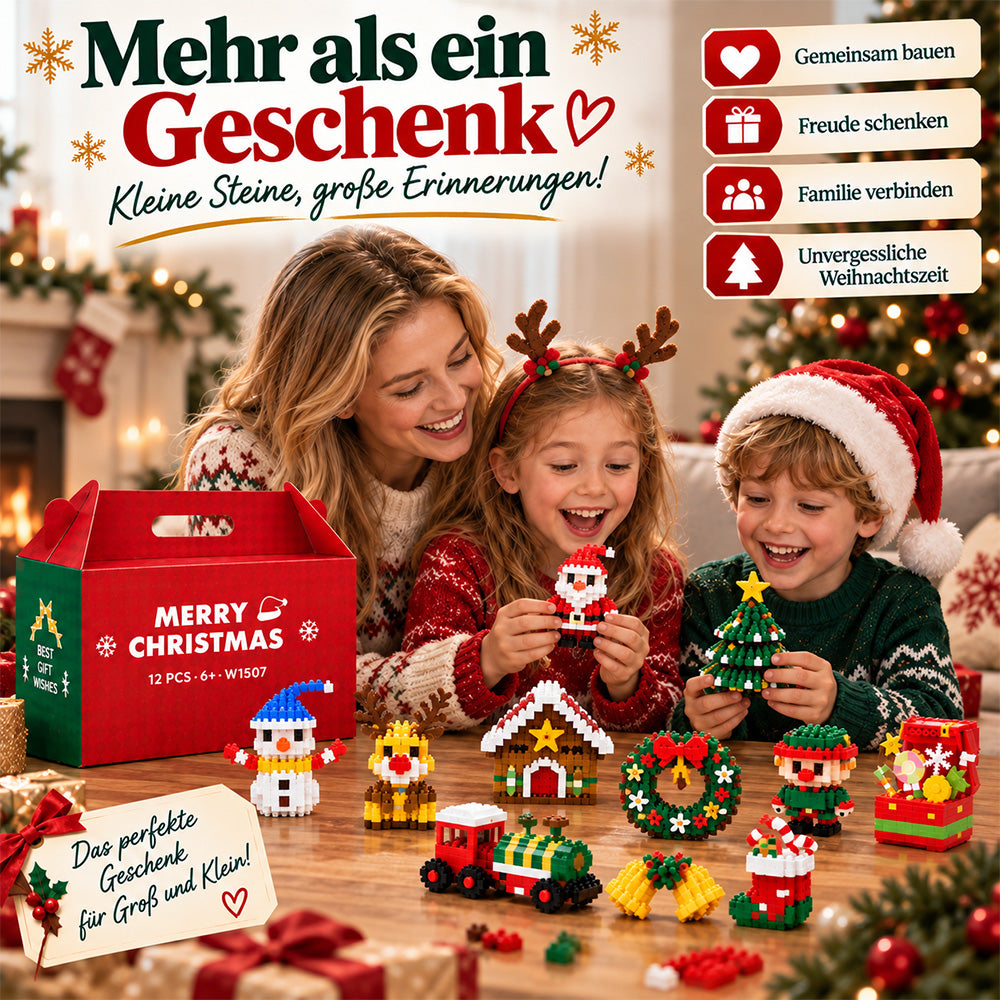 🎁 Last day to save 49% – 🎄 12-Day Mini Christmas DIY Building Set | 12 unique festive buildable designs with hanging loops—perfect for decorating Christmas trees, wreaths, and holiday displays 🧱