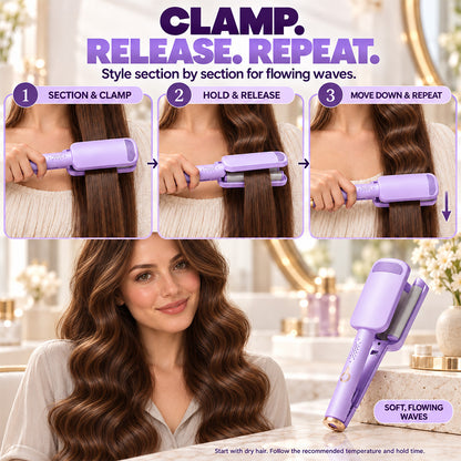 🌸 LIMITED-TIME 50% OFF! ✨ 32MM Wavy Hair Curler – Big Bouncy Curls, 4 Adjustable Heat Settings & Negative Ion Care – Salon-Quality Styling at Home 💇‍♀️
